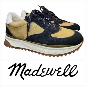 Madewell Trainer Sneakers in Nubuck Suede and Leather Ashen Birch Multi 7
